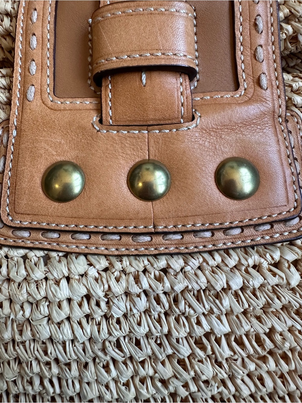 Coach Straw and Tan Woven Hobo Bag - Picture 7 of 11